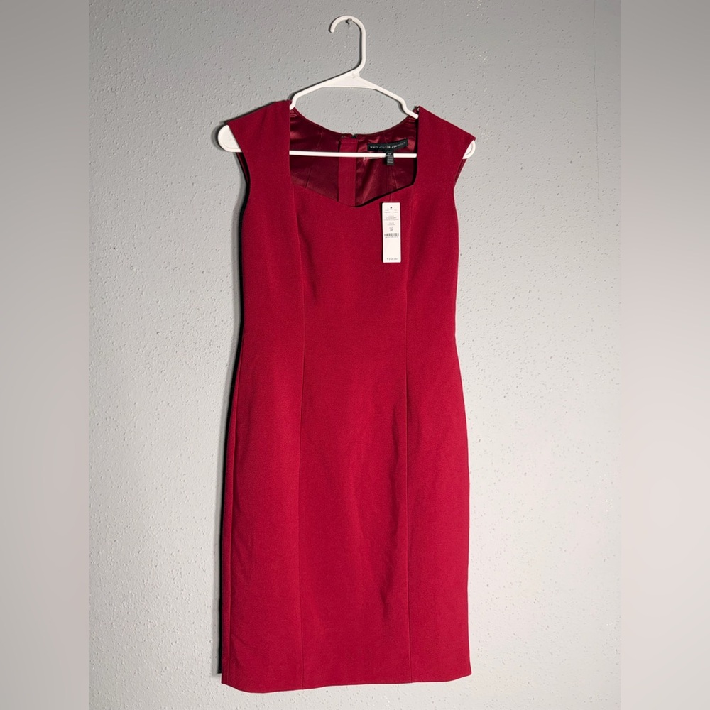 White House Black Market Vibrant Red Midi Dress